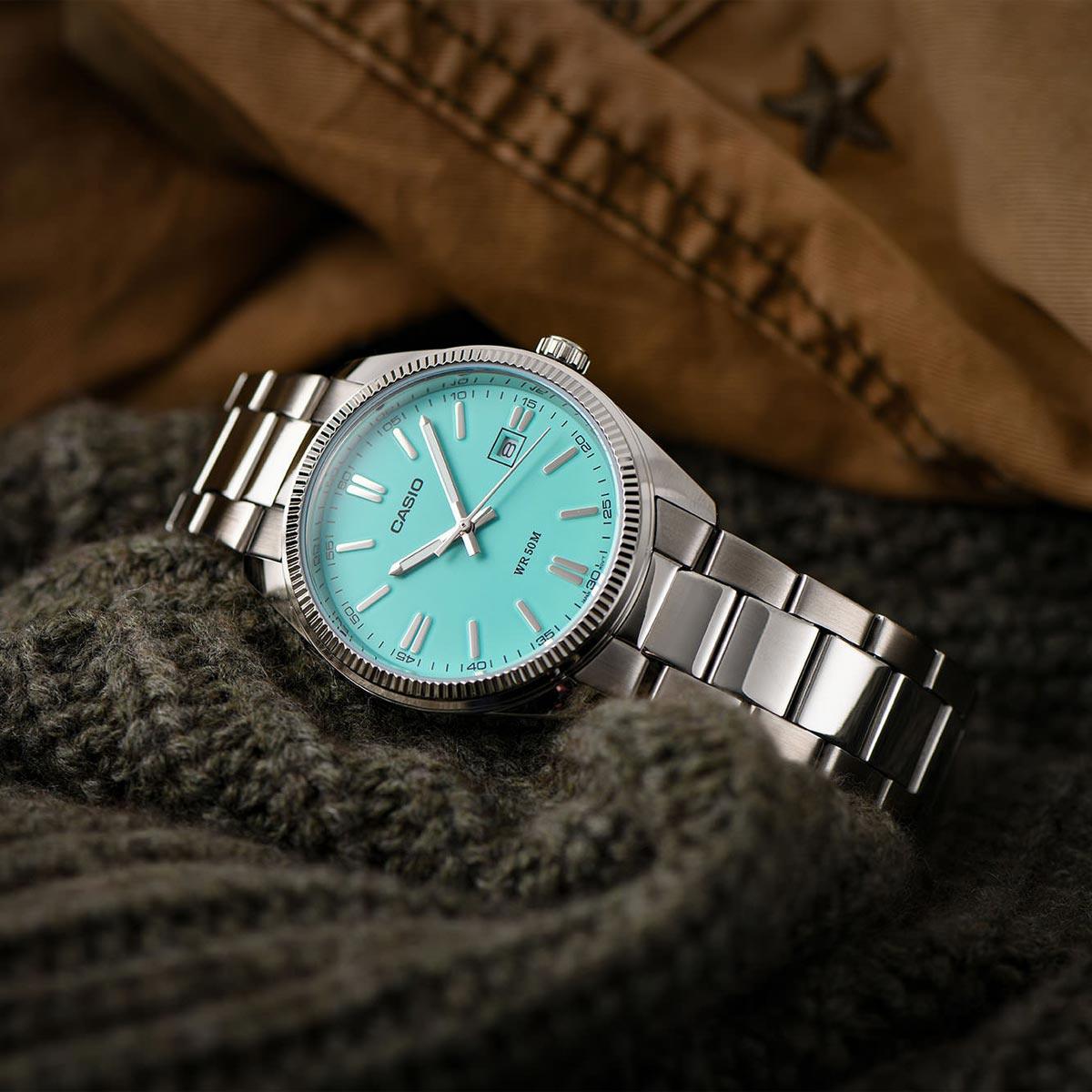 Casio Vintage Blue Watch tiffany MTP-1302PD-2A2V