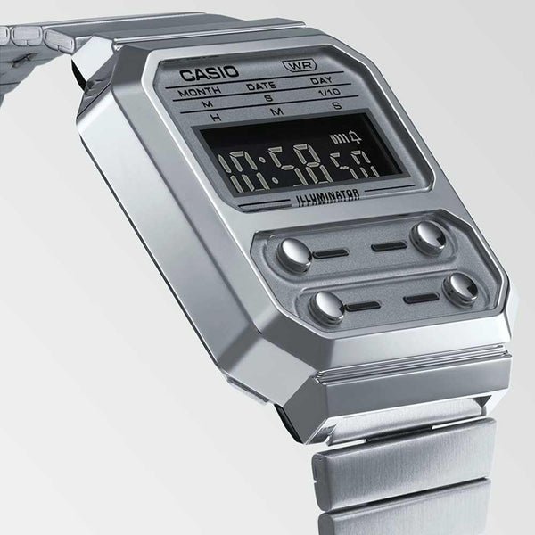 Casio Vintage Silver Watch A100WE-7B