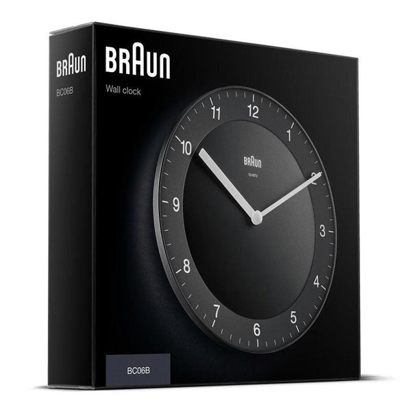Braun Classic 20cm Black Wall Clock BC06B