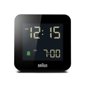 Braun Black Digital Alarm Clock BC09B