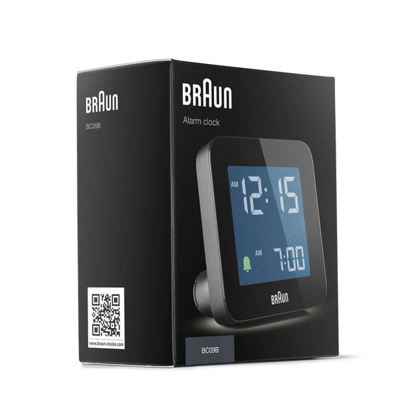 Braun Black Digital Alarm Clock BC09B