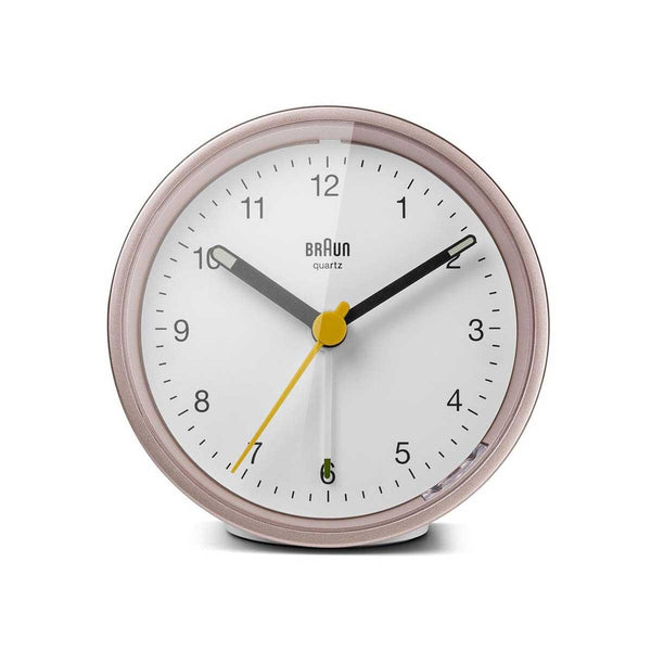 Braun Classic Analogue Pink White Alarm Clock BC12PW