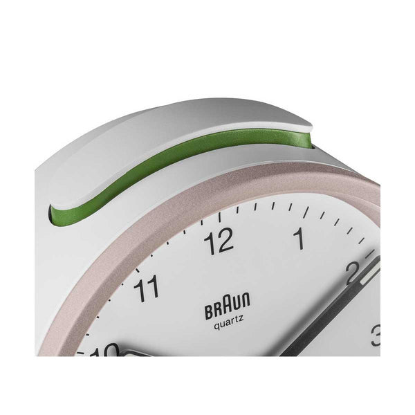 Braun Classic Analogue Pink White Alarm Clock BC12PW