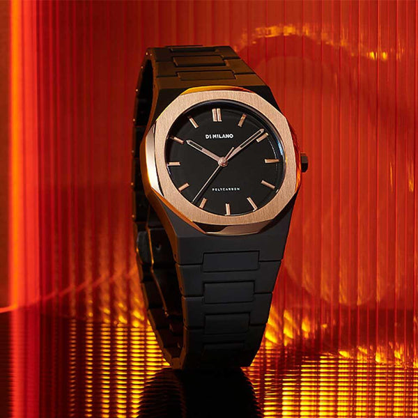 D1 Milano Polycarbon Rose Gold Watch D1-PCBJ15