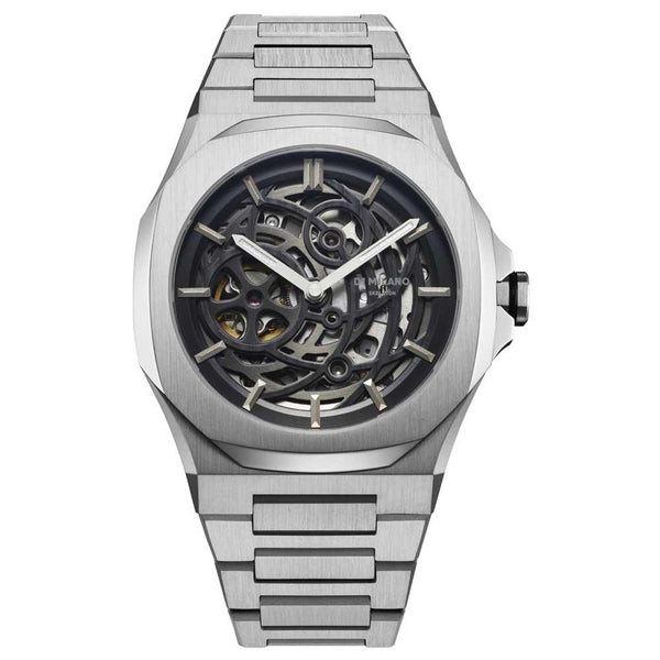 D1 Milano Skeleton 41.5mm Silver Watch D1-SKBJ10