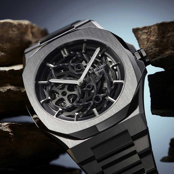 D1 Milano Skeleton 41.5mm Silver Watch D1-SKBJ10