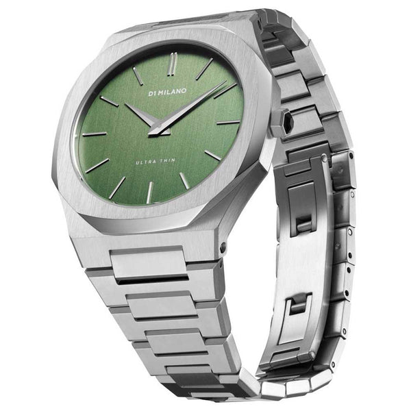 D1 Milano Ultra Thin Silver Green Watch D1-UTBJ06