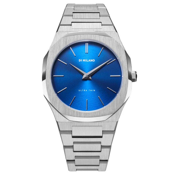 D1 Milano Ultra Thin Silver Blue Watch D1-UTBJ09