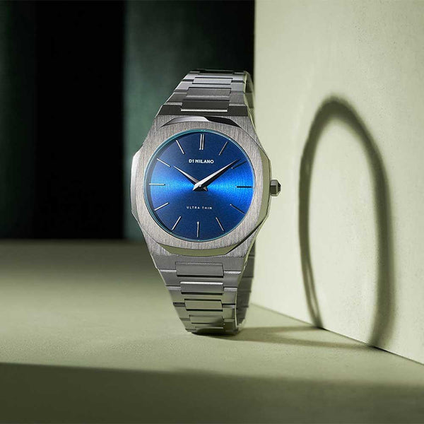 D1 Milano Ultra Thin Silver Blue Watch D1-UTBJ09