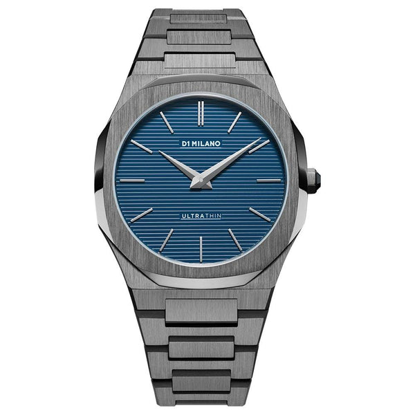 D1 Milano Ultra Thin Gunmetal Blue Watch D1-UTBJ12