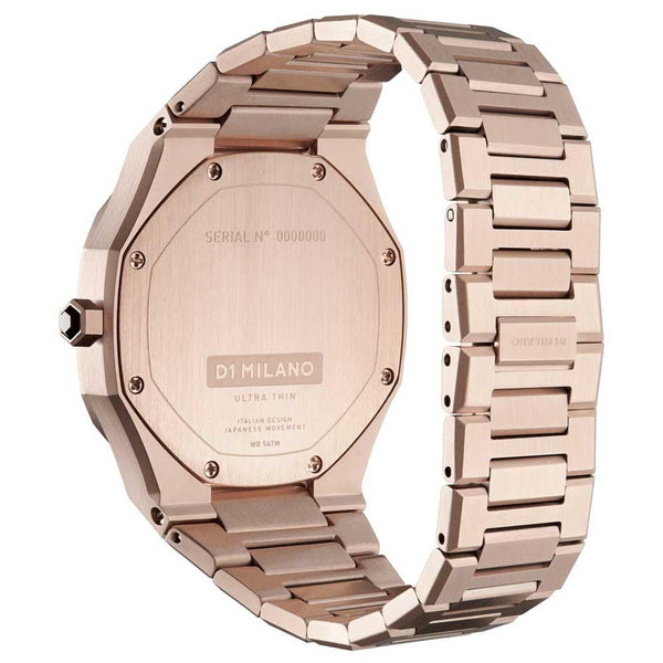 D1 Milano Ultra Thin Rose Gold 34mm Watch D1-UTBL09