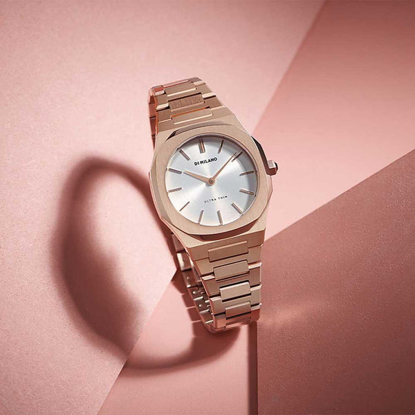 D1 Milano Ultra Thin Rose Gold 34mm Watch D1-UTBL09