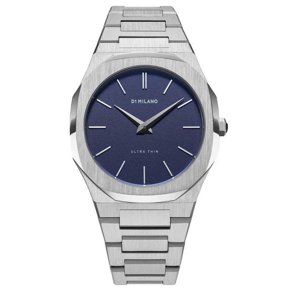 D1 Milano Ultra Thin Silver Blue Watch D1-UTBU01