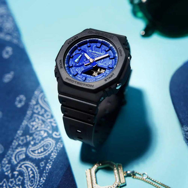 G-Shock Paisley Blue Watch GA-2100BP-1A