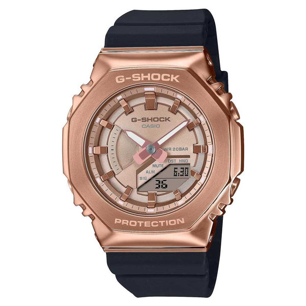 G-Shock Metal Clad Pink Gold Black Watch GM-S2100PG-1A4