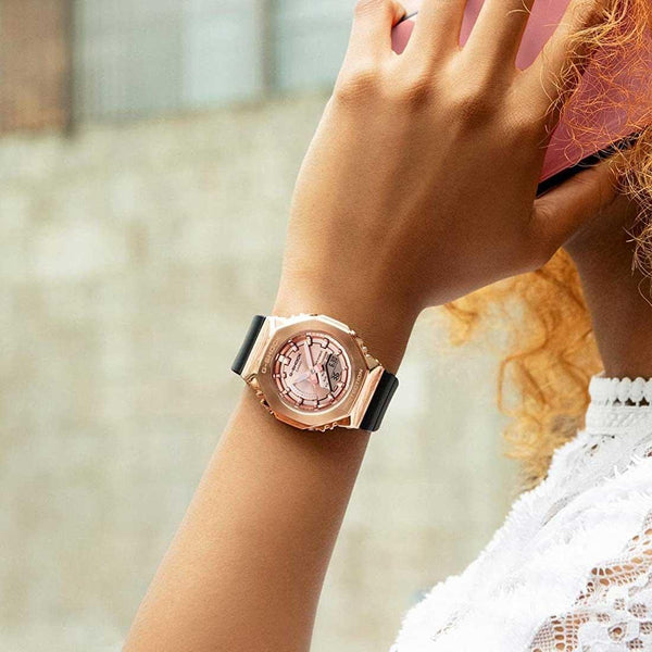 G-Shock Metal Clad Pink Gold Black Watch GM-S2100PG-1A4