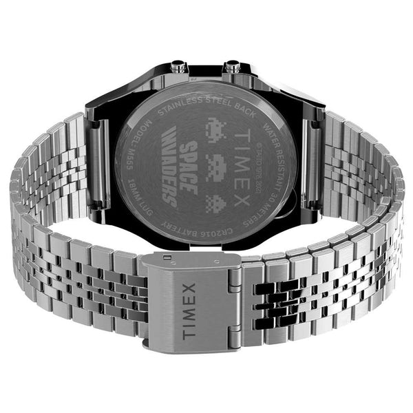 Timex T80 x Space Invaders Silver Watch TW2V30000